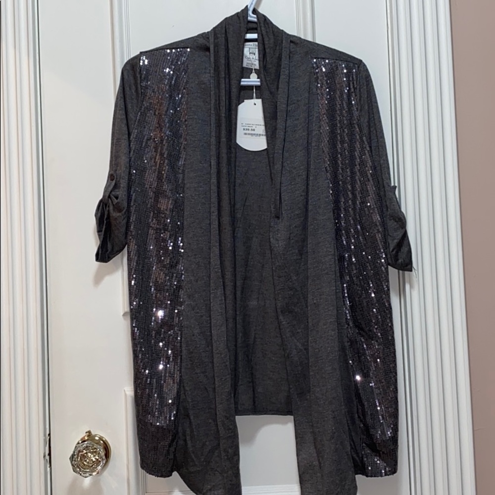 NWT Sequin waterfall style cardigan